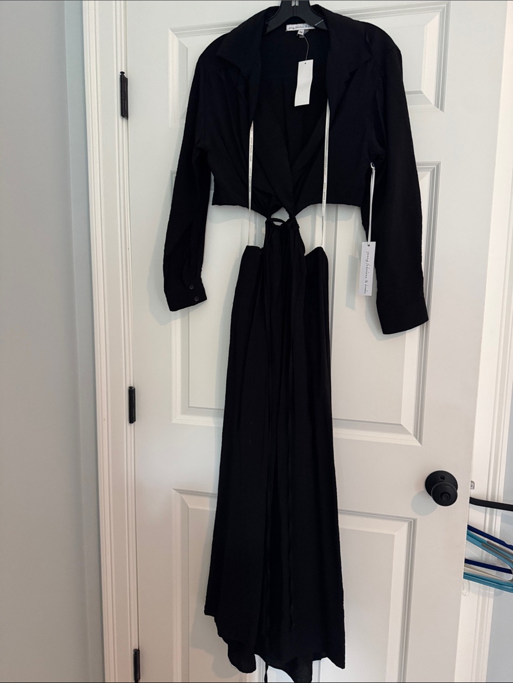 Young Fabulous & Broke Black Maxi Dress with Tie Detail, Cut Outs and Open Back - Picture 4 of 7